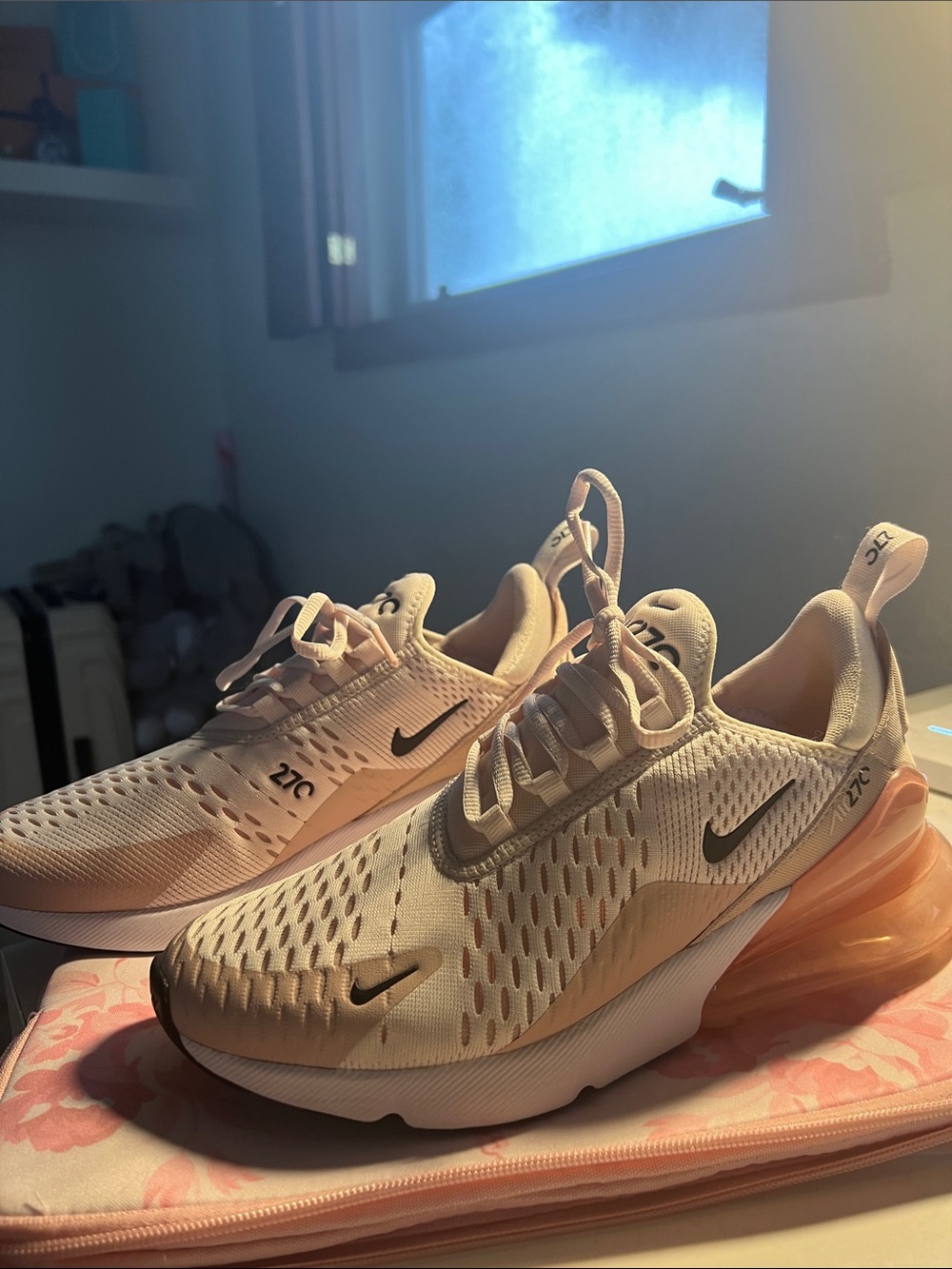 Nike Women's Air Max 270 Sneakers - Pink and Peach